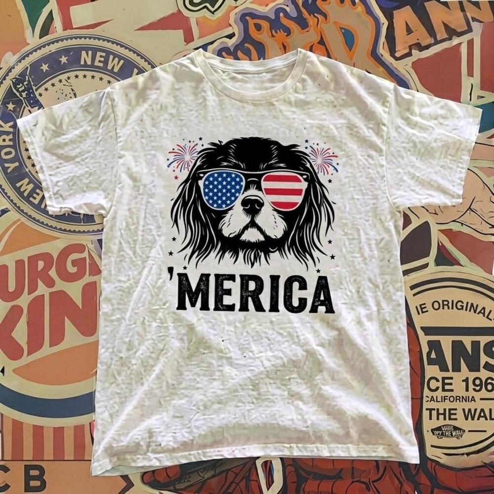 White American Dog Graphic T Shirt